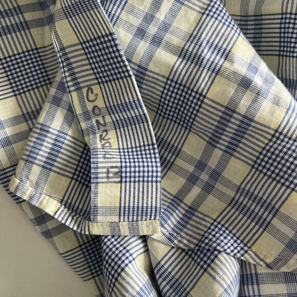 Peter Millar Mens Long Sleeve Blue Yellow Plaid Button Down Shirt Size Large - Picture 5 of 15
